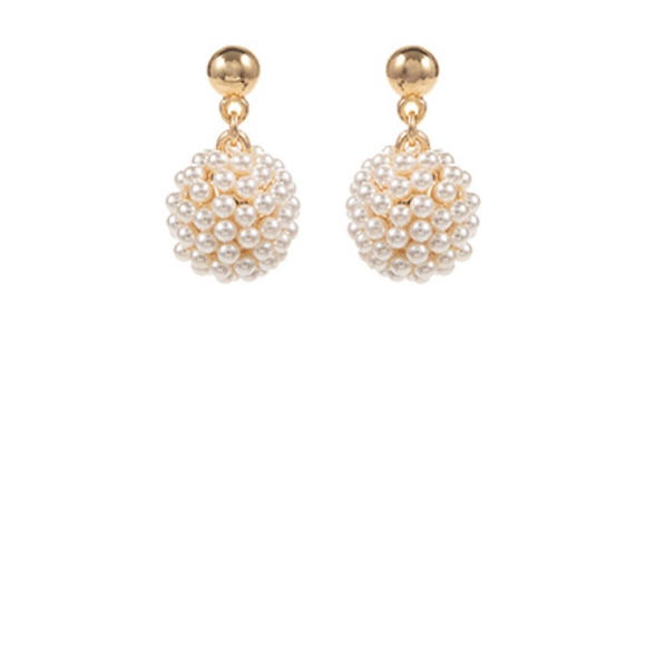 Pearl Ball Dangling Earrings - Picture 2 of 2